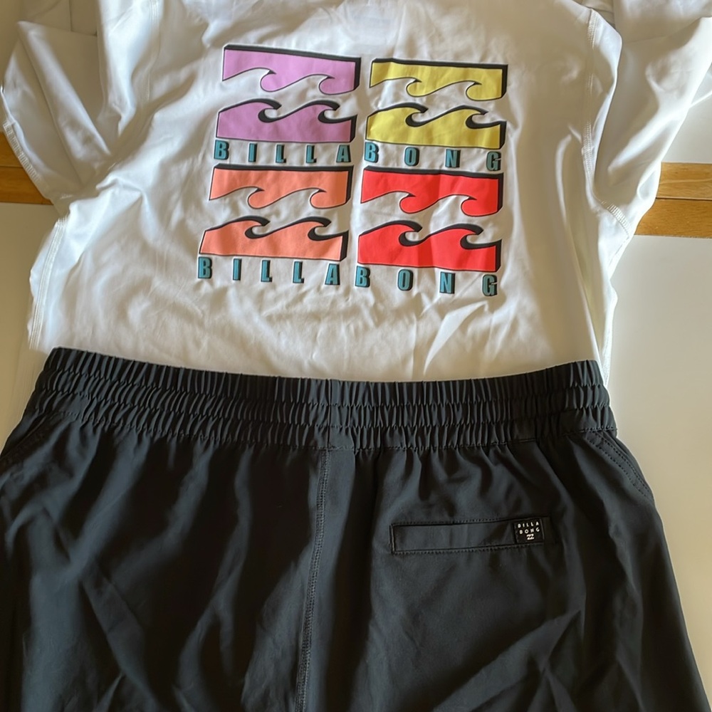 UPF Billabong Black Athletic Top and Shorts Sz XL - Picture 14 of 14